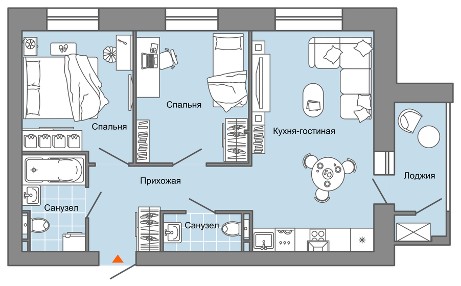 57 м², 3-комнатная квартира 7 430 280 ₽ - изображение 19