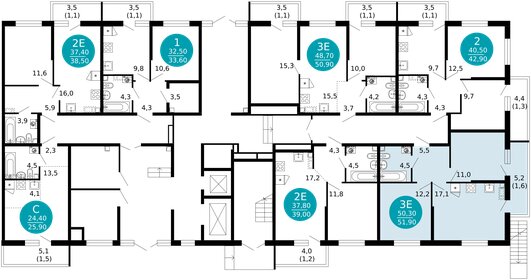 Квартира 51,9 м², 2-комнатная - изображение 2