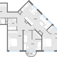 Квартира 92,7 м², 4-комнатная - изображение 3