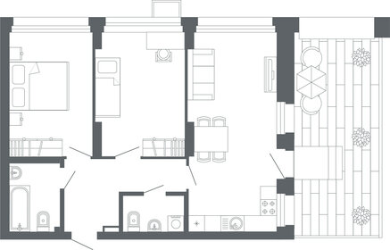 Квартира 63,8 м², 2-комнатная - изображение 1