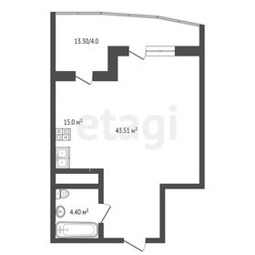 Квартира 48,3 м², 1-комнатная - изображение 2