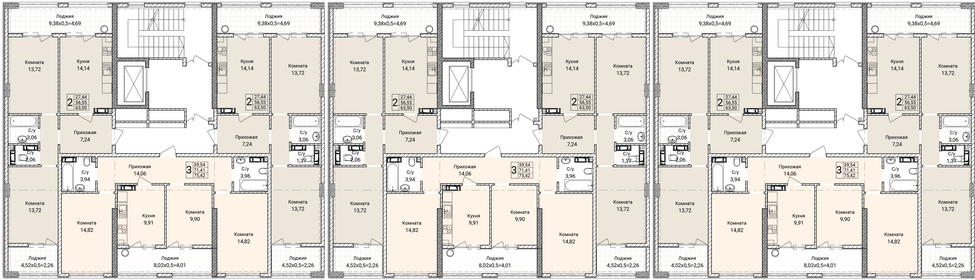 63,5 м², 2-комнатная квартира 8 880 000 ₽ - изображение 24