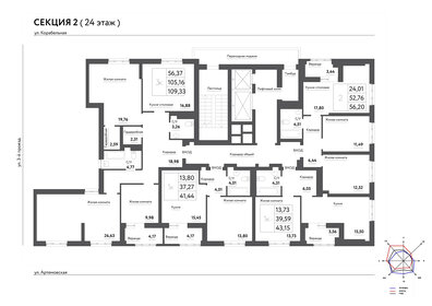 42 м², 1-комнатная квартира 5 050 000 ₽ - изображение 56