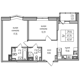 41,8 м², 1-комнатная квартира 6 600 000 ₽ - изображение 42