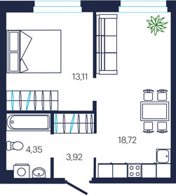 41,2 м², 1-комнатная квартира 5 075 000 ₽ - изображение 71