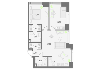66,5 м², 2-комнатная квартира 28 700 000 ₽ - изображение 18
