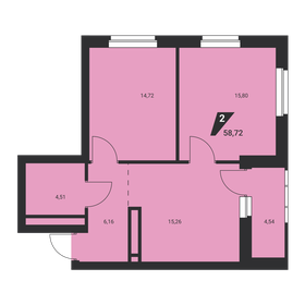 53,3 м², 2-комнатная квартира 5 450 000 ₽ - изображение 83