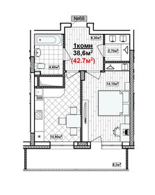 42 м², 1-комнатная квартира 9 550 000 ₽ - изображение 87