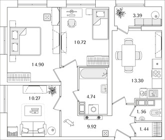 67,8 м², 3-комнатная квартира 19 713 810 ₽ - изображение 26