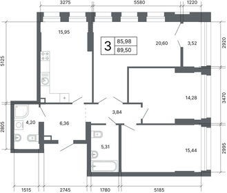 Квартира 88,9 м², 3-комнатная - изображение 2