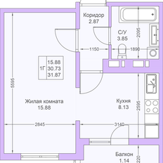 Квартира 31,9 м², 1-комнатная - изображение 3