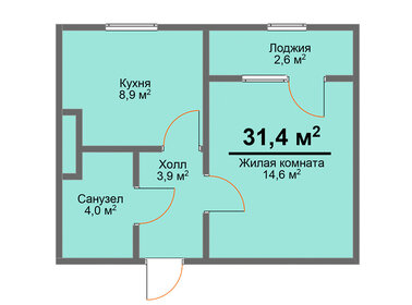 Квартира 31,4 м², 1-комнатная - изображение 1