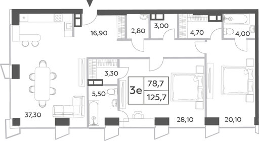 132,5 м², 3-комнатная квартира 61 089 408 ₽ - изображение 26