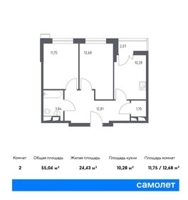 54,4 м², 2-комнатные апартаменты 12 844 886 ₽ - изображение 9