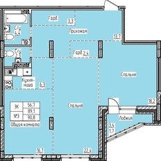 Квартира 90,8 м², 3-комнатная - изображение 3