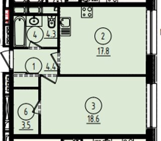 Квартира 49 м², 2-комнатная - изображение 1