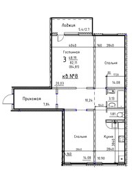 85 м², 3-комнатная квартира 7 208 000 ₽ - изображение 32