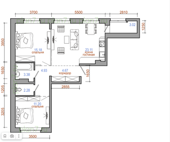 60,3 м², 2-комнатная квартира 13 900 000 ₽ - изображение 60