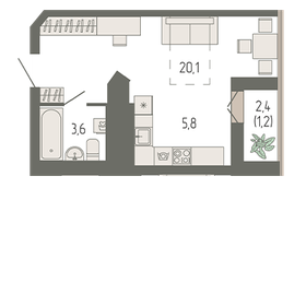 29,2 м², квартира-студия 6 050 000 ₽ - изображение 90