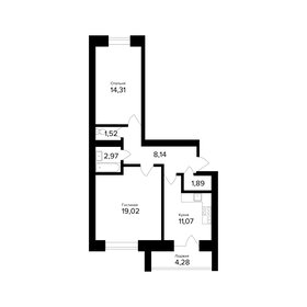 Квартира 61,1 м², 2-комнатная - изображение 1