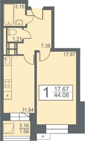 43,7 м², 1-комнатная квартира 4 918 200 ₽ - изображение 26