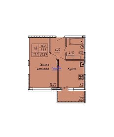 Квартира 34,8 м², 1-комнатная - изображение 1