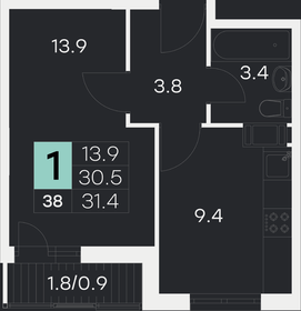 33,2 м², 1-комнатная квартира 4 568 320 ₽ - изображение 36