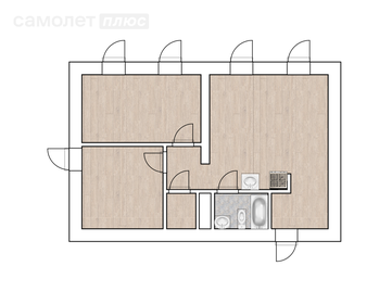 Квартира 56,1 м², 2-комнатная - изображение 1