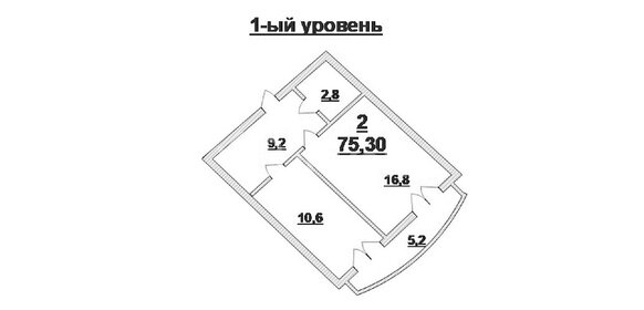 Квартира 75,3 м², 2-комнатная - изображение 1