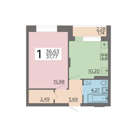 36,6 м², 1-комнатная квартира 3 987 220 ₽ - изображение 17