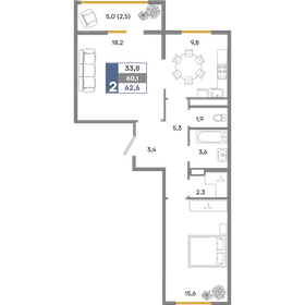 63,6 м², 2-комнатная квартира 7 504 800 ₽ - изображение 6