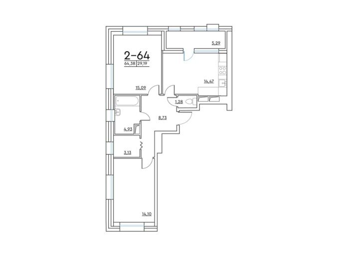 64,6 м², 2-комнатная квартира 17 600 000 ₽ - изображение 15