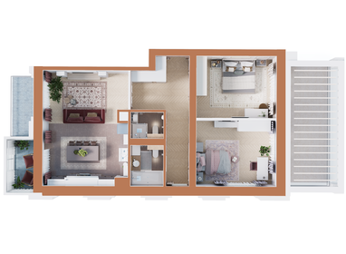 Квартира 99,4 м², 2-комнатная - изображение 2