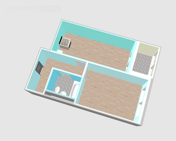 Квартира 43 м², 1-комнатная - изображение 3