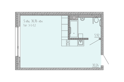 36,2 м², апартаменты-студия 10 258 402 ₽ - изображение 44