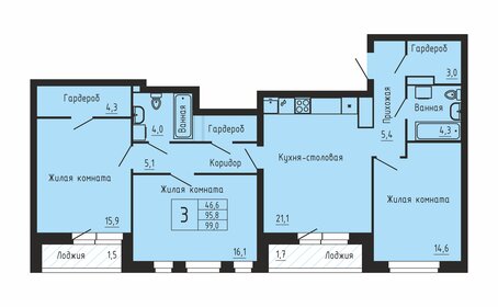 103,1 м², 3-комнатная квартира 10 500 000 ₽ - изображение 49