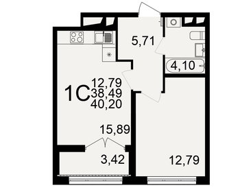 40,2 м², 1-комнатная квартира 4 221 000 ₽ - изображение 12