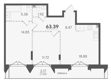 43,8 м², 2-комнатная квартира 4 300 000 ₽ - изображение 89