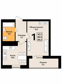 Квартира 39,2 м², 1-комнатная - изображение 1