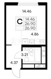 Квартира 26,9 м², студия - изображение 2