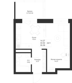 35,4 м², квартира-студия 6 582 540 ₽ - изображение 104