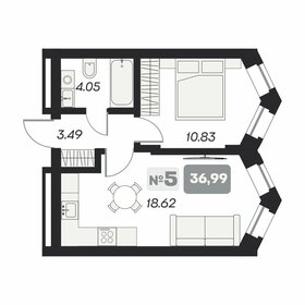 36,6 м², квартира-студия 5 799 000 ₽ - изображение 58