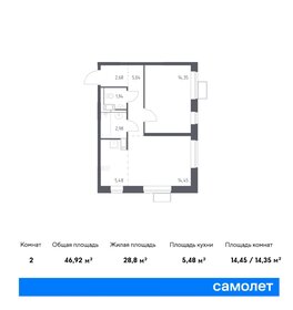 48 м², 1-комнатная квартира 9 700 000 ₽ - изображение 65