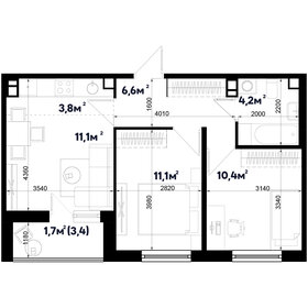 Квартира 49,5 м², 3-комнатная - изображение 1