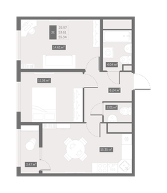 54,3 м², 2-комнатная квартира 7 442 642 ₽ - изображение 1