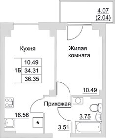 36,3 м², 1-комнатная квартира 2 833 740 ₽ - изображение 6