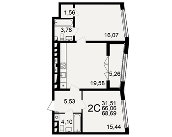 68,7 м², 2-комнатная квартира 6 800 310 ₽ - изображение 11