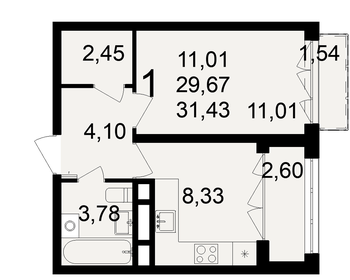 27,5 м², 1-комнатная квартира 3 400 000 ₽ - изображение 62