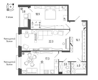 Квартира 81,3 м², 2-комнатная - изображение 1