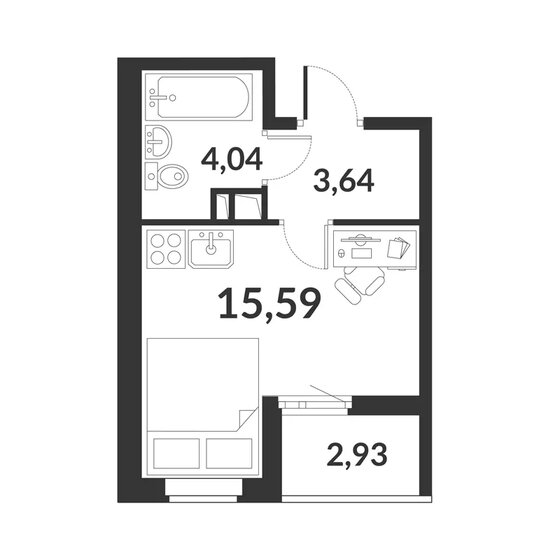 24,7 м², квартира-студия 4 790 454 ₽ - изображение 27